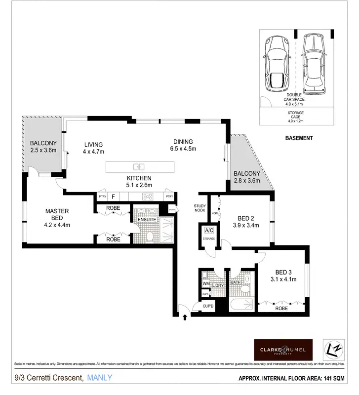 Floorplan of Homely apartment listing, 9/3 Cerretti Crescent, Manly NSW 2095