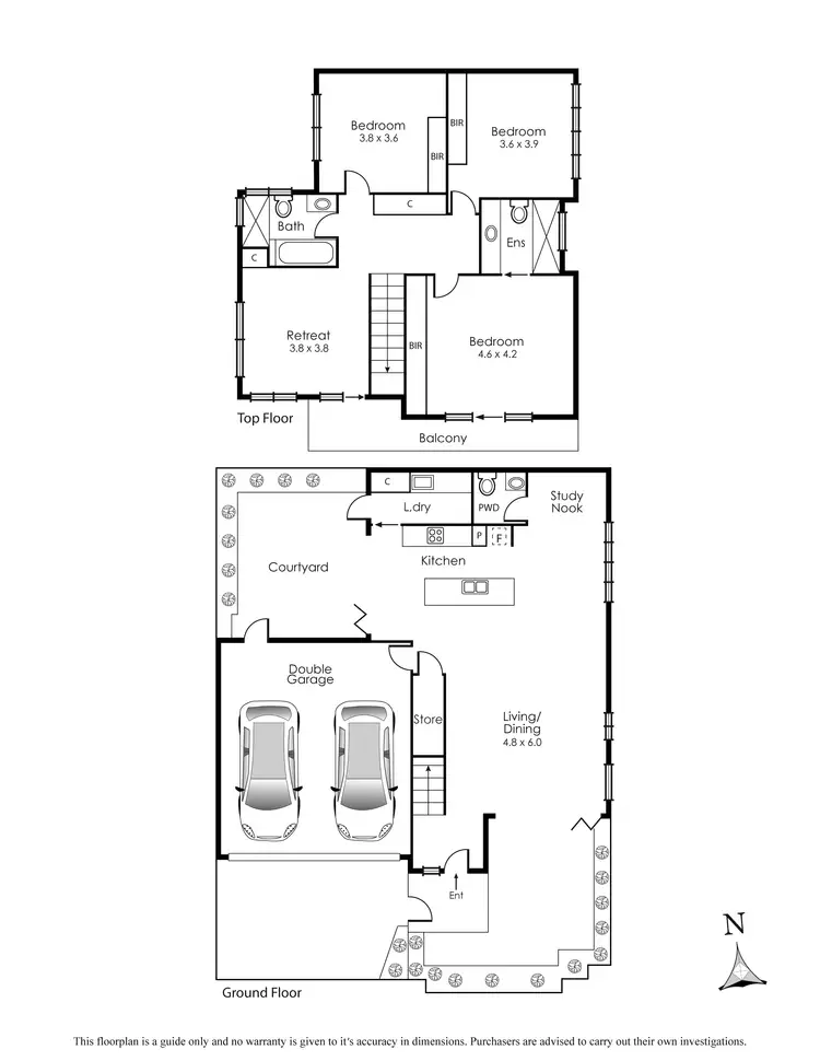 Floorplan of Homely townhouse listing, 1/4 Alvena Street, Mentone VIC 3194