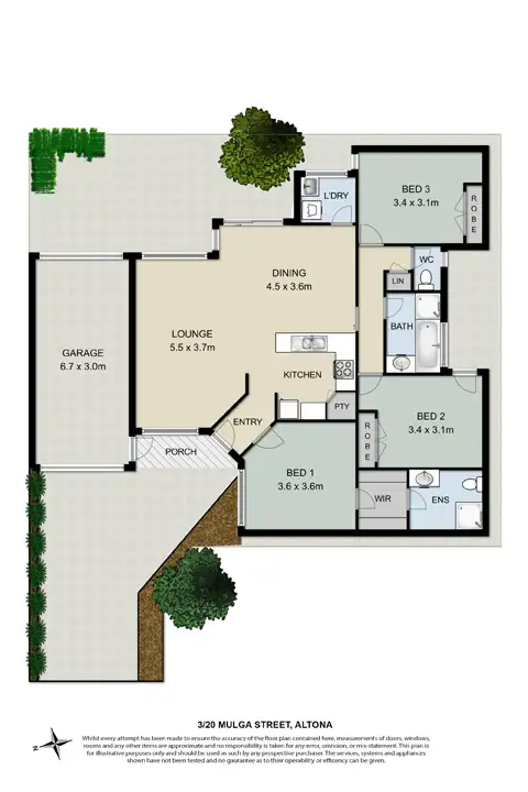 Floorplan of Homely unit listing, 3/20 Mulga Street, Altona VIC 3018