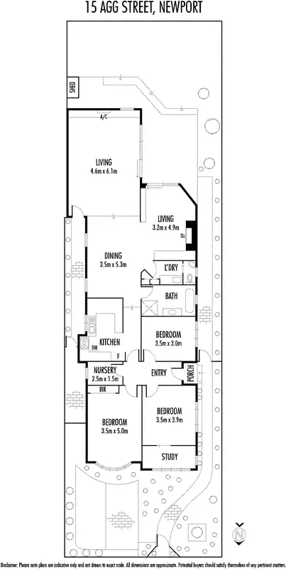Floorplan of Homely house listing, 15 Agg Street, Newport VIC 3015
