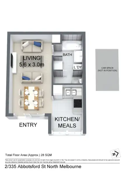 Floorplan of Homely apartment listing, A2/335 Abbotsford Street, North Melbourne VIC 3051