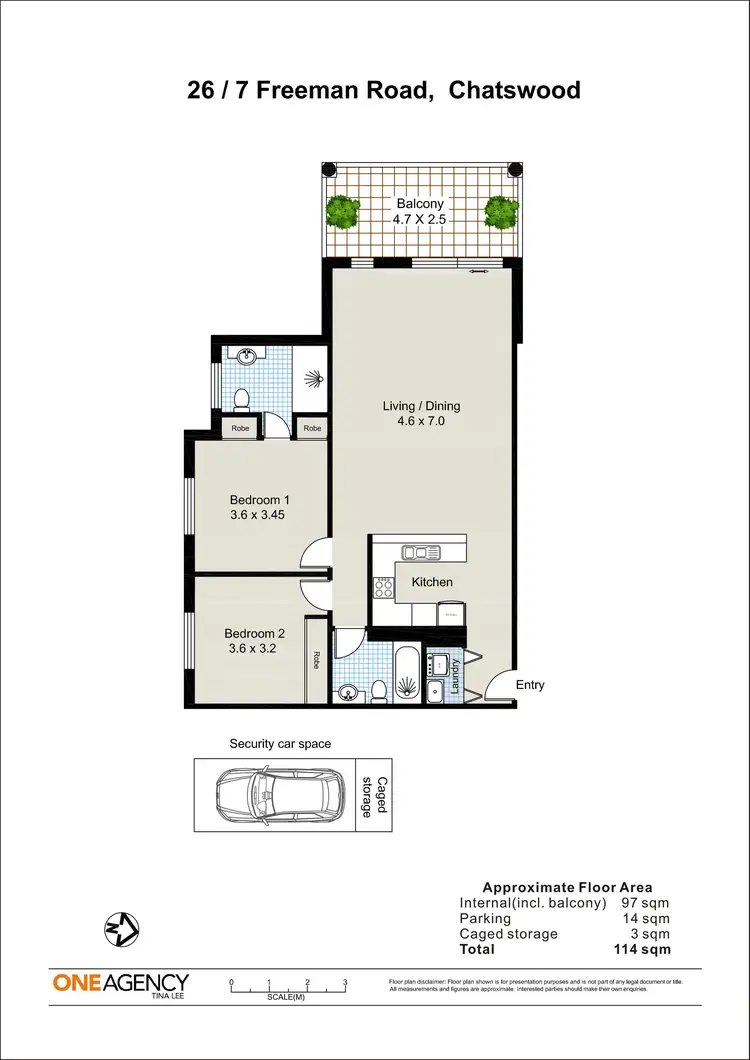 Floorplan of Homely apartment listing, 26/7 Freeman Road, Chatswood NSW 2067