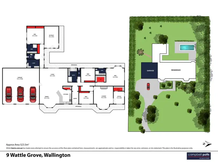 Floorplan of Homely house listing, 9 Wattle Grove, Wallington VIC 3222