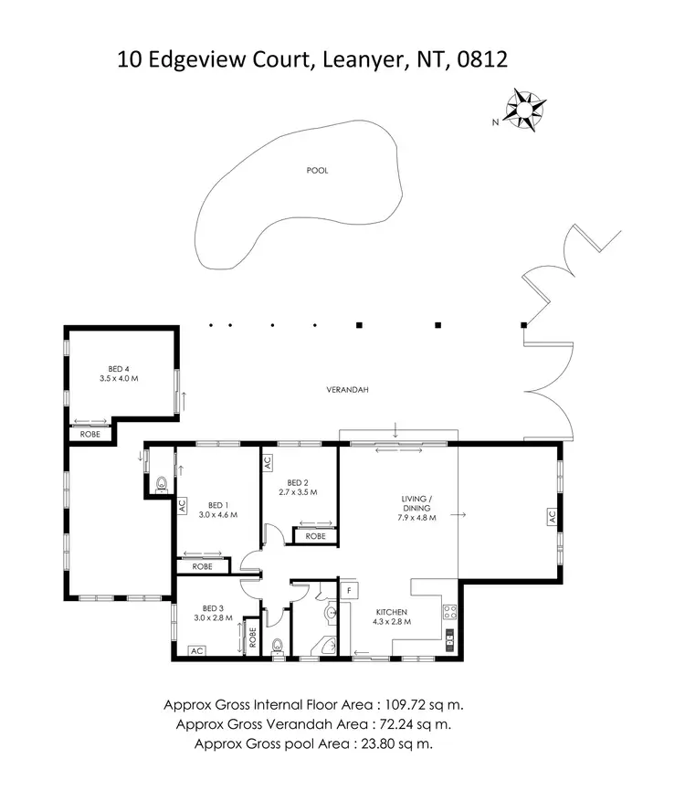 Floorplan of Homely house listing, 10 Edgeview Court, Leanyer NT 812