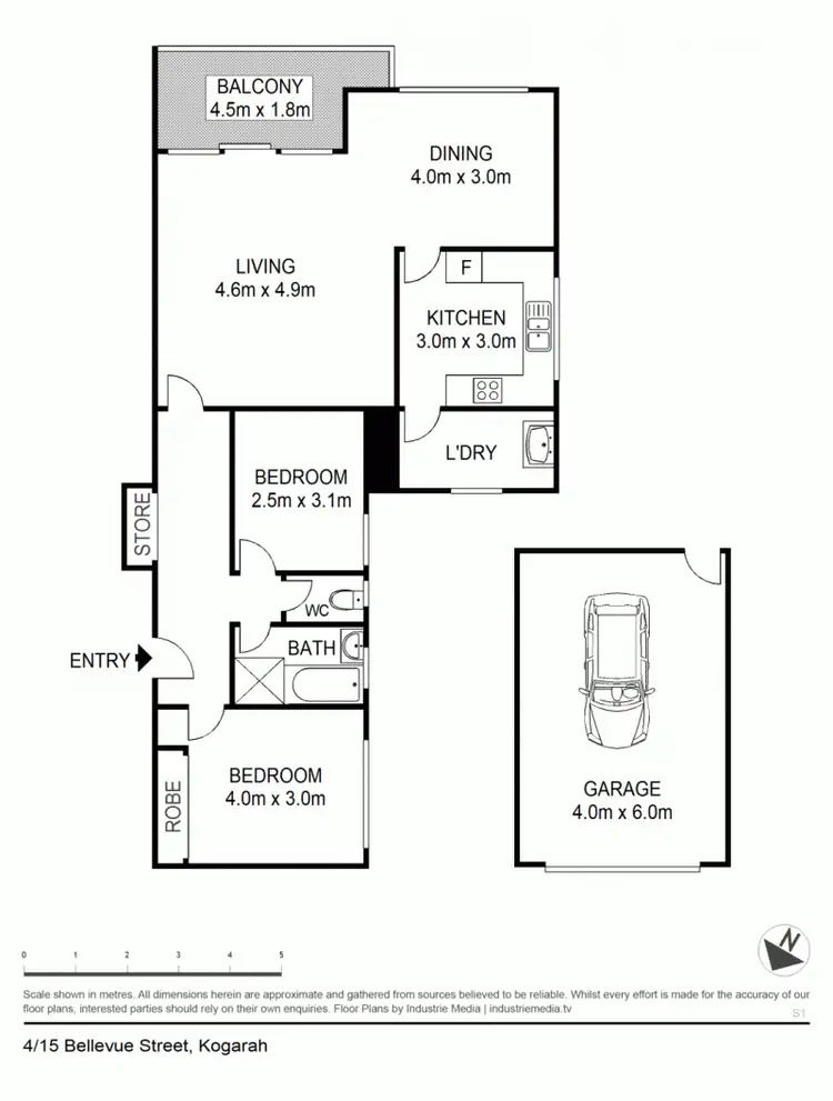 Floorplan of Homely apartment listing, 4/15 Bellevue Street, Kogarah NSW 2217