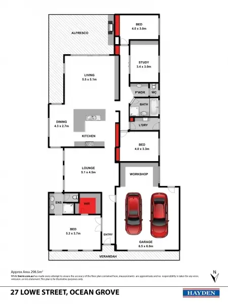 Floorplan of Homely house listing, 27 Lowe Street, Ocean Grove VIC 3226