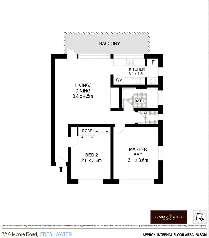 Floorplan of Homely apartment listing, 7/16 Moore Road, Freshwater NSW 2096