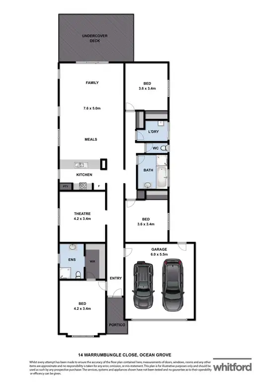 Floorplan of Homely house listing, 14 Warrumbungle Close, Ocean Grove VIC 3226