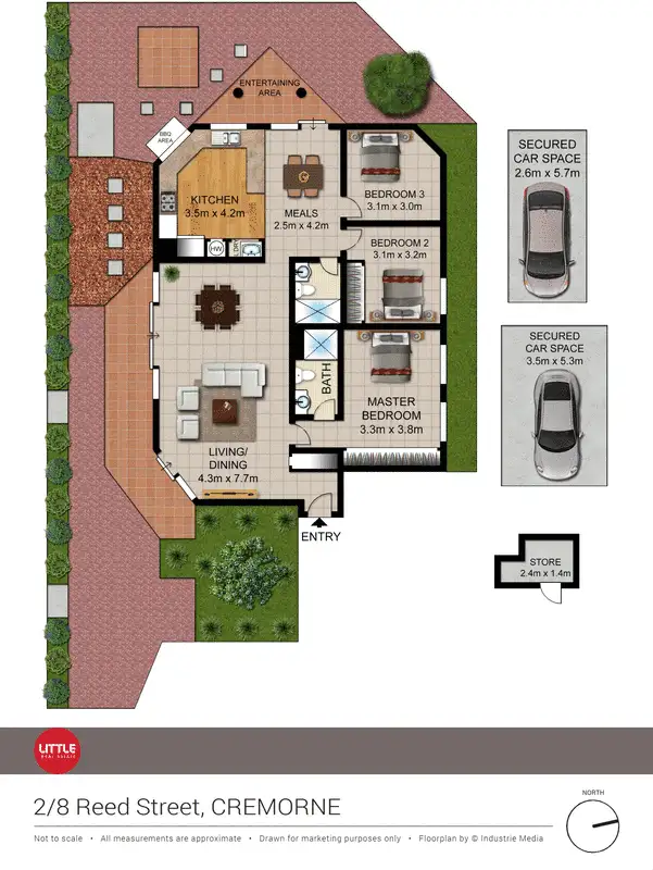 Floorplan of Homely townhouse listing, 2/8 Reed Street, Cremorne NSW 2090