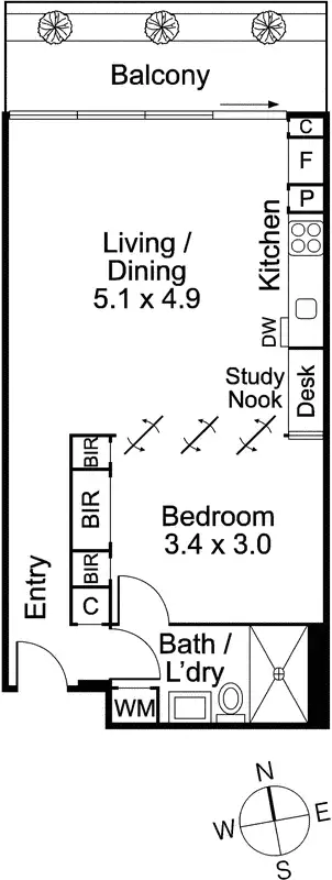 Floorplan of Homely apartment listing, G06/1 Clara Street, South Yarra VIC 3141