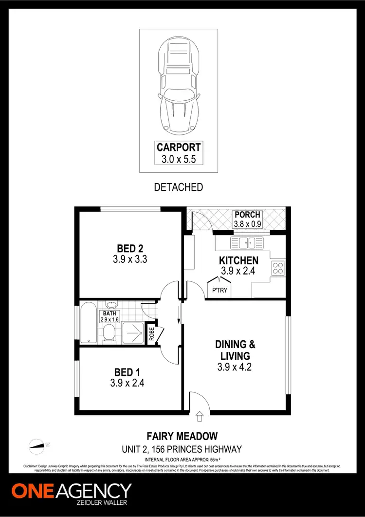 Floorplan of Homely unit listing, 2/156 Princes Highway, Fairy Meadow NSW 2519