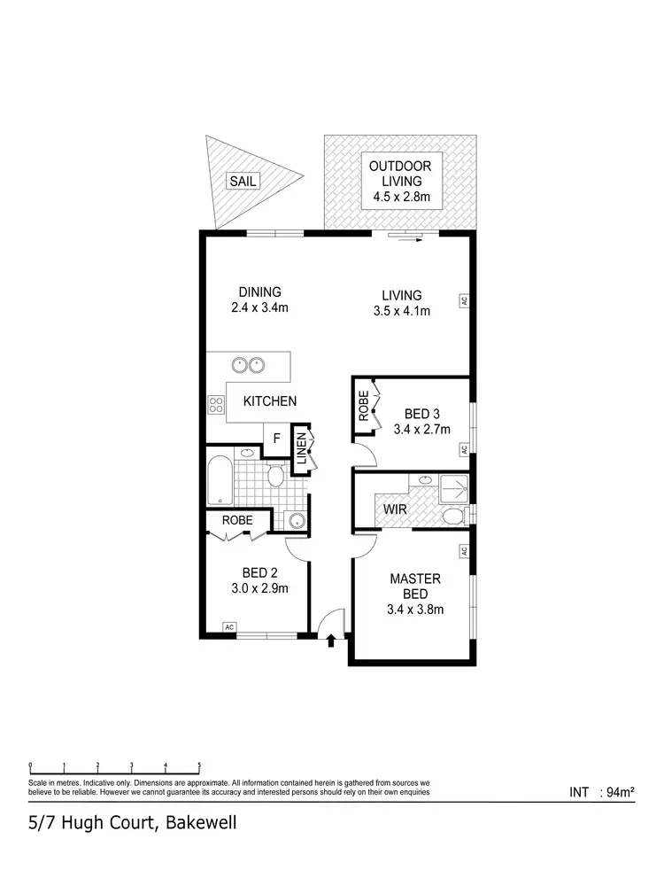 Floorplan of Homely unit listing, 5/7 Hugh Court, Bakewell NT 832