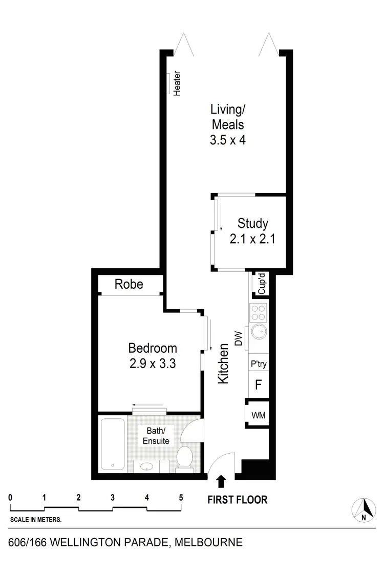 Floorplan of Homely apartment listing, 606/166 Wellington Parade, East Melbourne VIC 3002