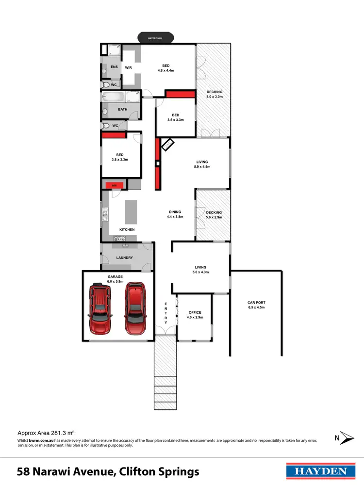 Floorplan of Homely house listing, 58 Narawi Avenue, Clifton Springs VIC 3222
