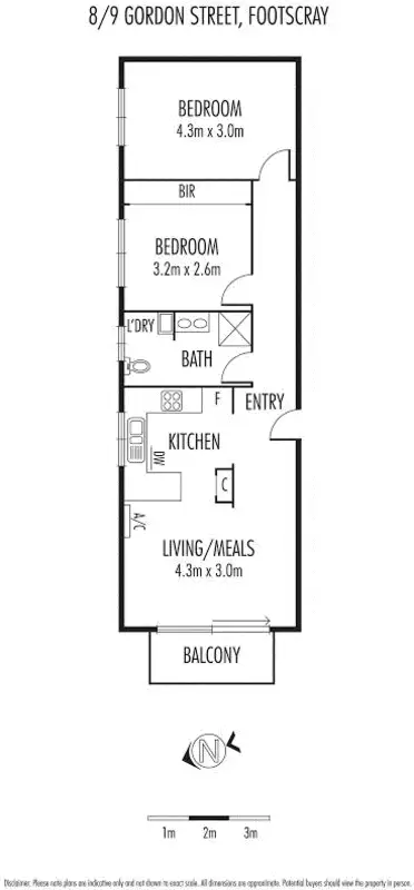 Floorplan of Homely apartment listing, 8/9 Gordon Street, Footscray VIC 3011