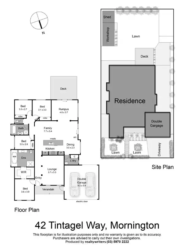 Floorplan of Homely house listing, 42 Tintagel Way, Mornington VIC 3931