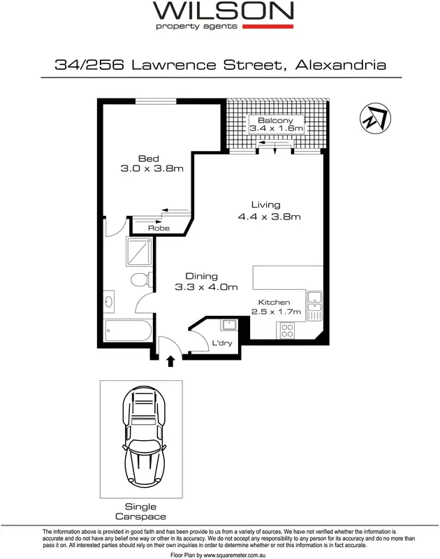 Floorplan of Homely apartment listing, 34/256 Lawrence Street, Alexandria NSW 2015