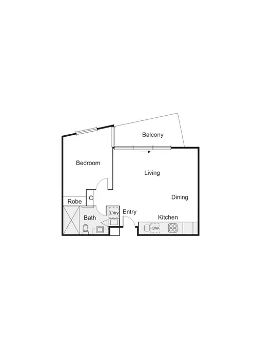 Floorplan of Homely apartment listing, 308/105 Nott Street, Port Melbourne VIC 3207