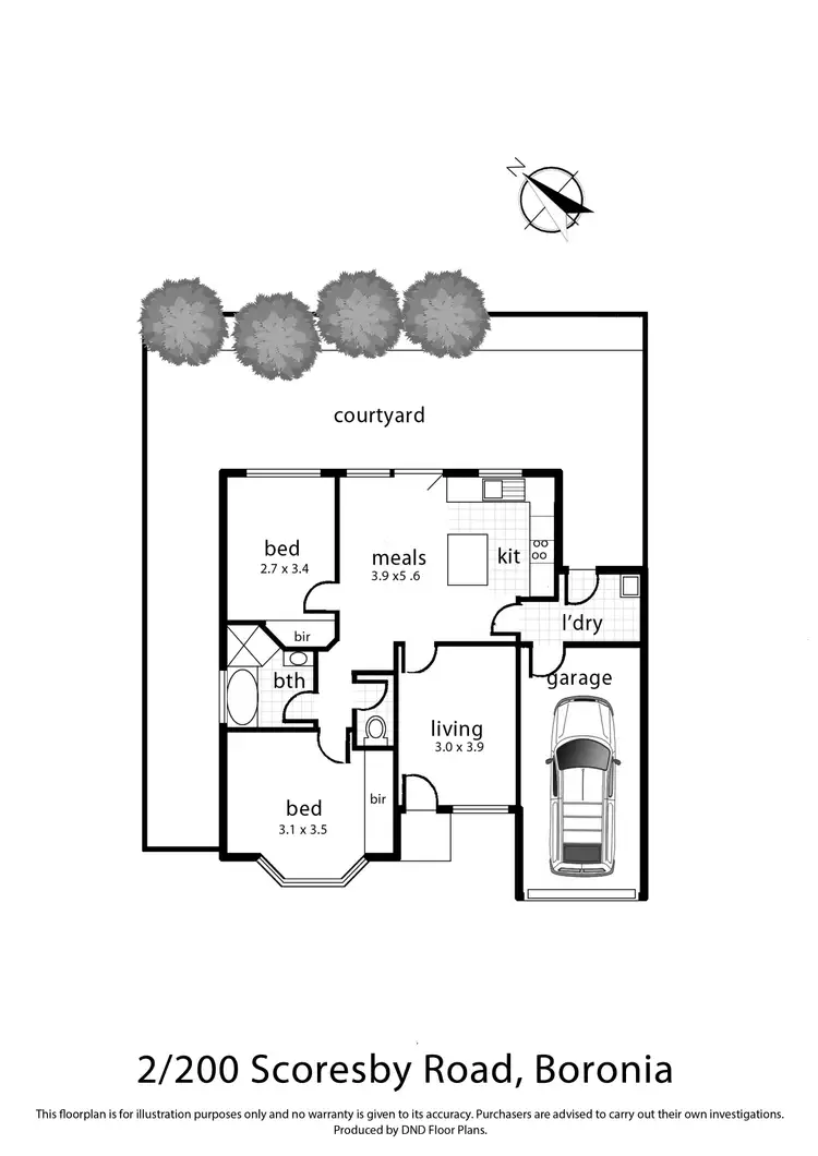 Floorplan of Homely unit listing, 2/200 Scoresby Road, Boronia VIC 3155