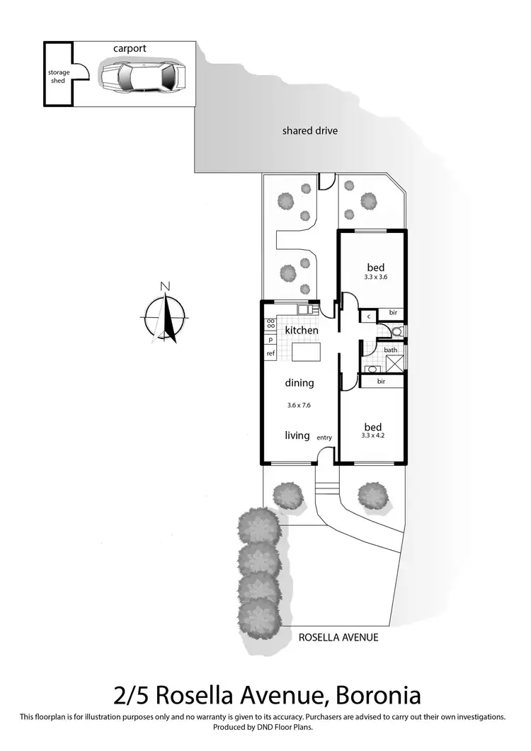 Floorplan of Homely unit listing, 2/5 Rosella Avenue, Boronia VIC 3155