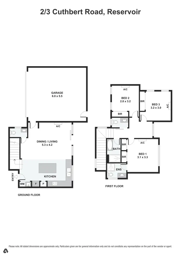 Floorplan of Homely townhouse listing, 2/3 Cuthbert Road, Reservoir VIC 3073