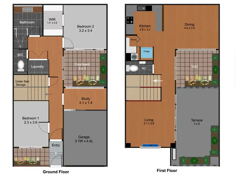 Floorplan of Homely townhouse listing, 7 McNamara Mews, Kensington VIC 3031