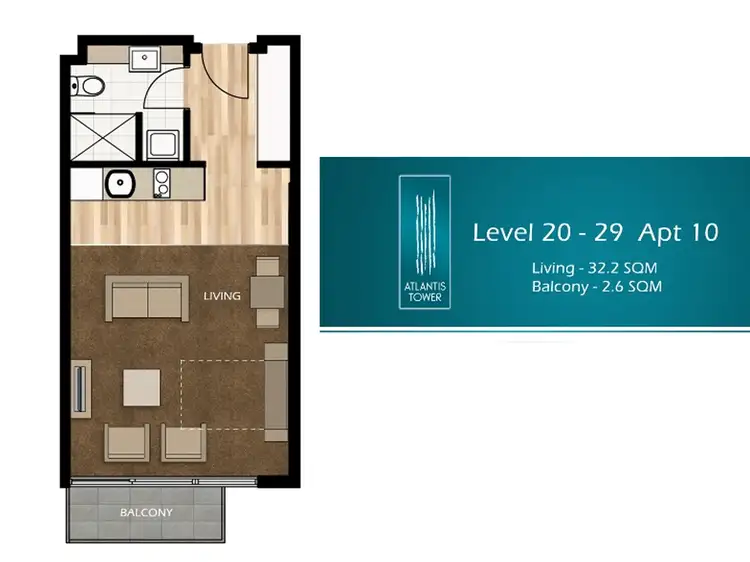 Floorplan of Homely apartment listing, 2610/288 Spencer Street, Melbourne VIC 3000