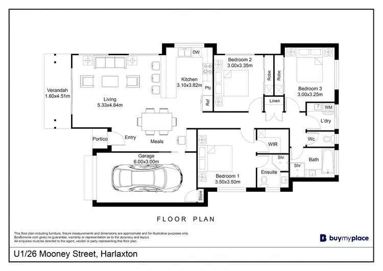 Floorplan of Homely unit listing, 1/26 Mooney Street, Toowoomba QLD 4350