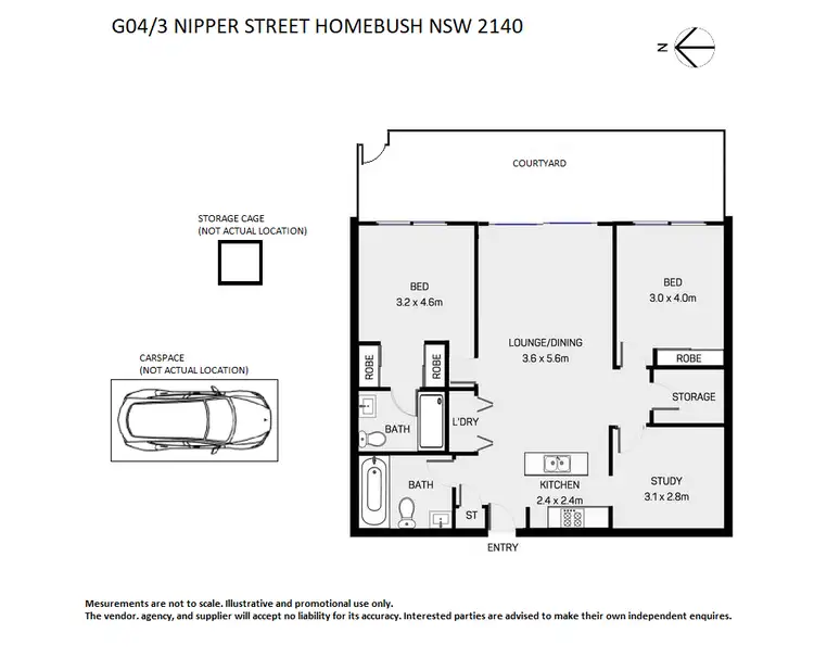 Floorplan of Homely apartment listing, g04/3 Nipper Street, Homebush NSW 2140