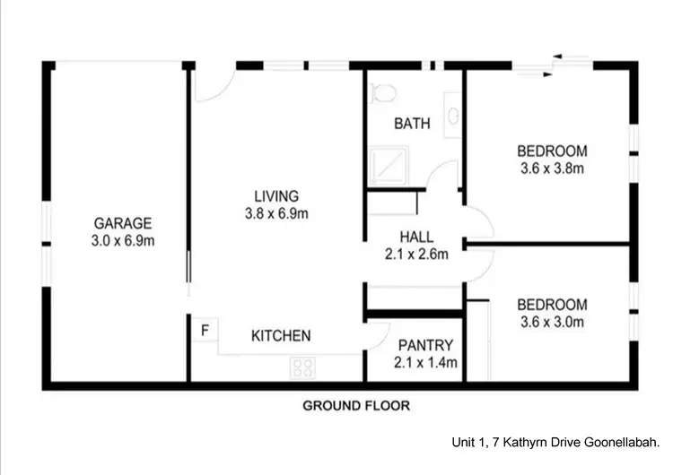 Floorplan of Homely unit listing, 1/7 Kathryn Drive, Goonellabah NSW 2480