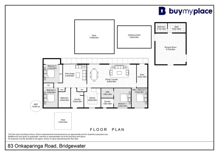 Floorplan of Homely house listing, 83 Onkaparinga Road, Bridgewater SA 5155