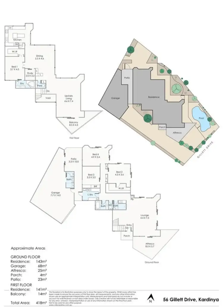Floorplan of Homely house listing, 56 Gillett Drive, Kardinya WA 6163