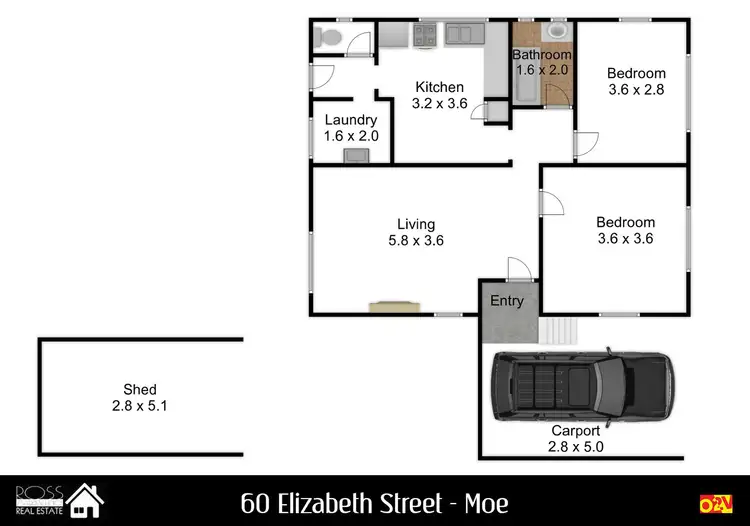 Floorplan of Homely house listing, 60 Elizabeth Street, Moe VIC 3825
