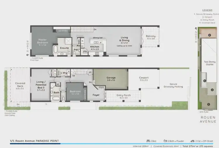 Floorplan of Homely house listing, 1/5 Rouen Avenue, Paradise Point QLD 4216