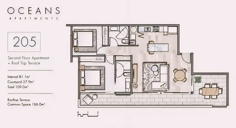 Floorplan of Homely unit listing, 205/26 Gray Street, Southport QLD 4215