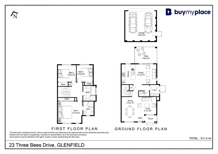 Floorplan of Homely house listing, 23 Three Bees Drive, Glenfield NSW 2167