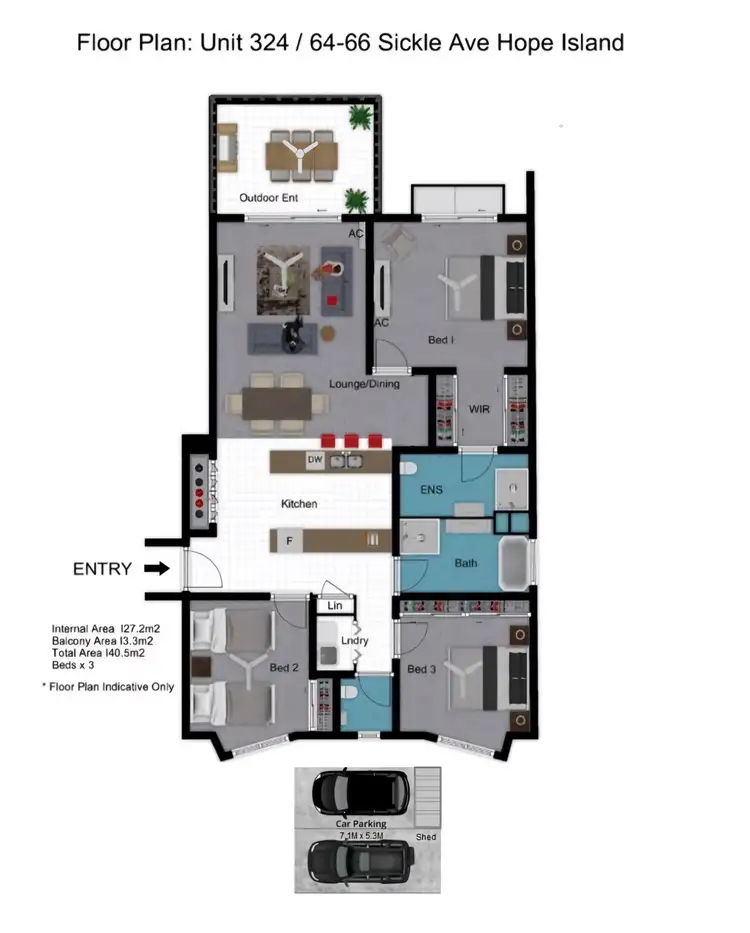 Floorplan of Homely apartment listing, 324/66 Sickle Avenue, Hope Island QLD 4212