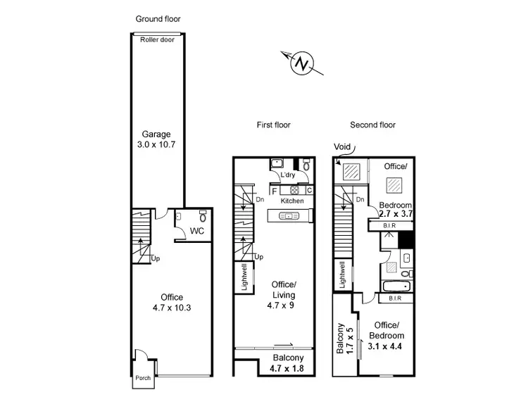 Floorplan of Homely townhouse listing, 1/177-181 Moray Street, South Melbourne VIC 3205