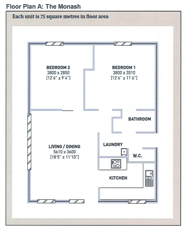 Floorplan of Homely unit listing, 97-99 Monash Drive, Mulgrave VIC 3170