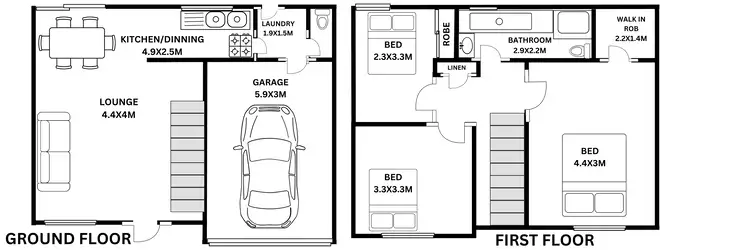 Floorplan of Homely townhouse listing, 13/2-4 O'Brien Street, Mount Druitt NSW 2770