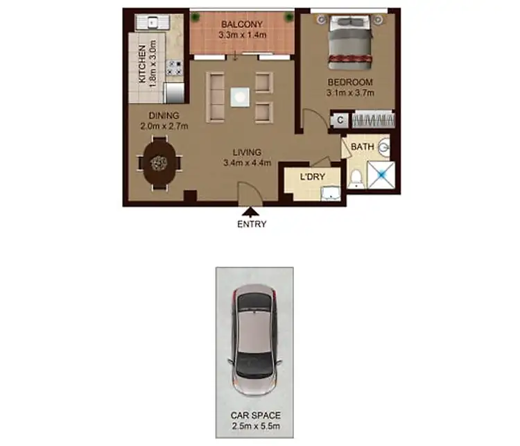 Floorplan of Homely apartment listing, 2k/15 Campbell Street, Parramatta NSW 2150