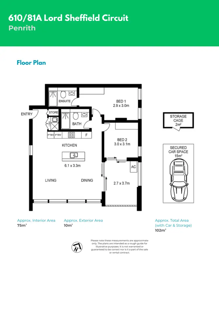Floorplan of Homely unit listing, 610/81A Lord Sheffield Circuit, Penrith NSW 2750