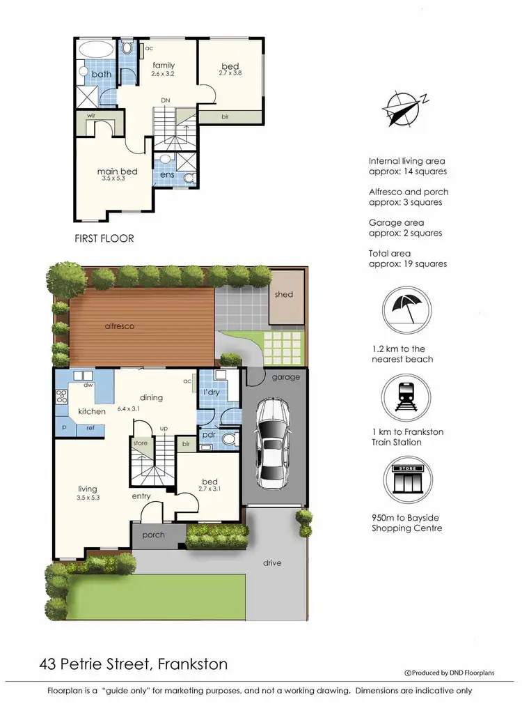 Floorplan of Homely townhouse listing, 43 Petrie Street, Frankston VIC 3199