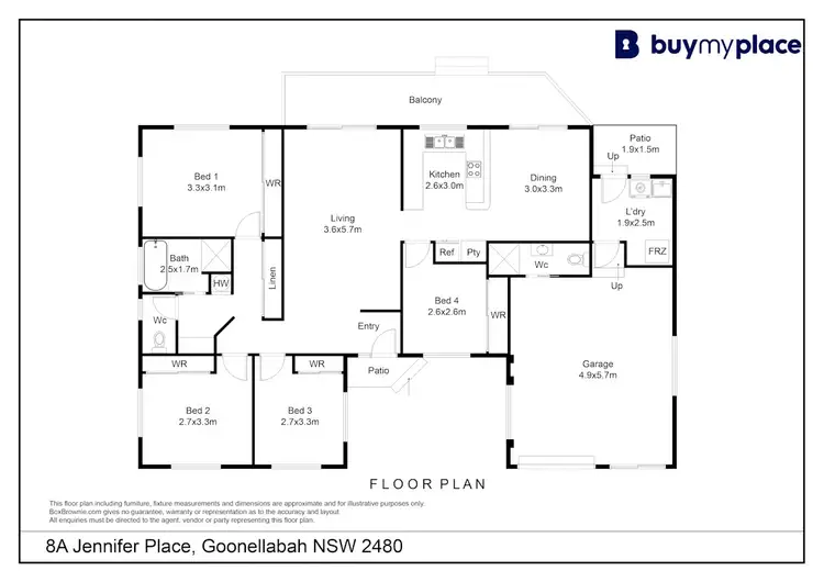Floorplan of Homely semi-detached listing, 8A & 8B Jennifer Place, Goonellabah NSW 2480