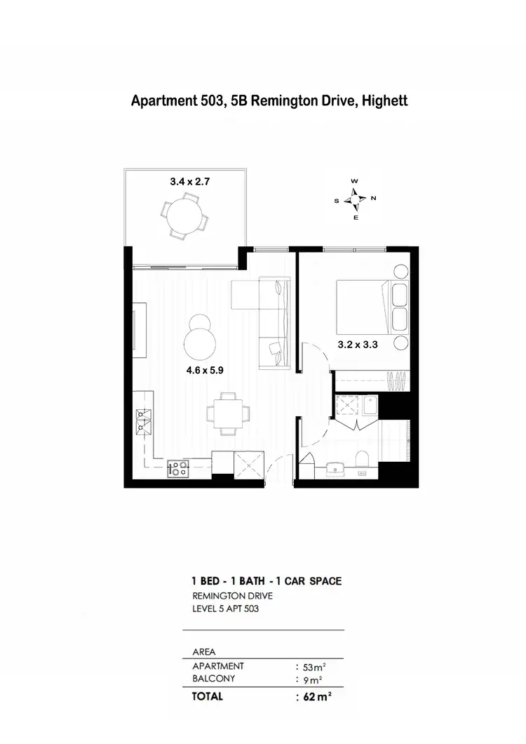 Floorplan of Homely apartment listing, 503/5B Remington Drive, Highett VIC 3190