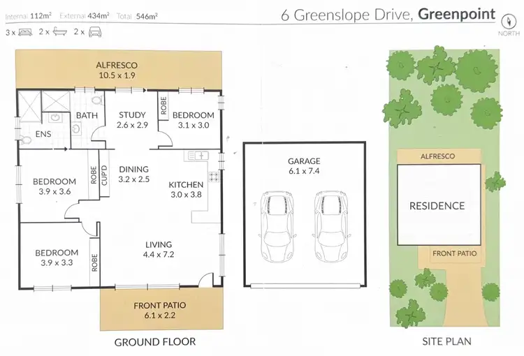 Floorplan of Homely house listing, 6 Greenslope Drive, Green Point NSW 2251