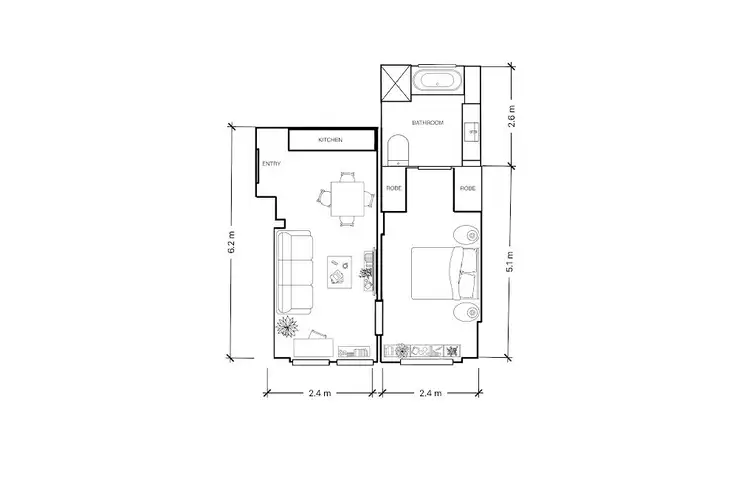 Floorplan of Homely apartment listing, 610/221 Darlinghurst Road, Darlinghurst NSW 2010