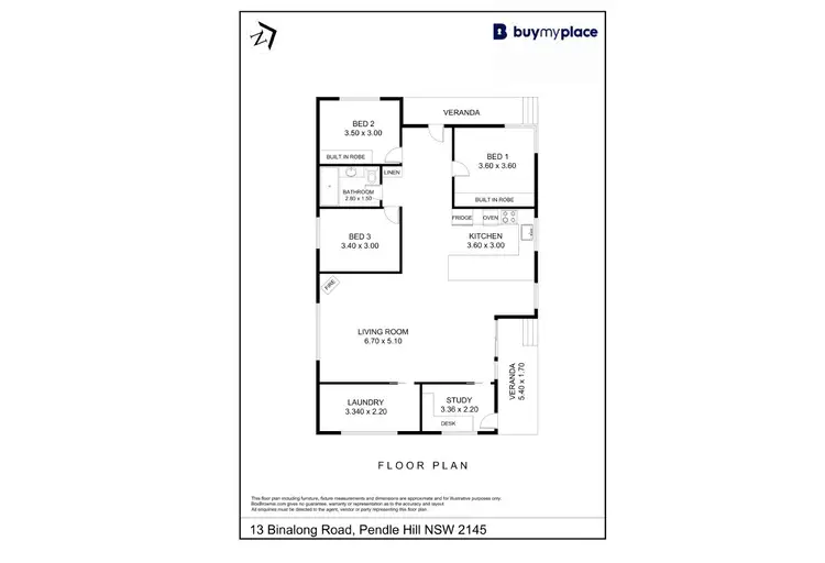 Floorplan of Homely house listing, 13 Binalong Road, Pendle Hill NSW 2145