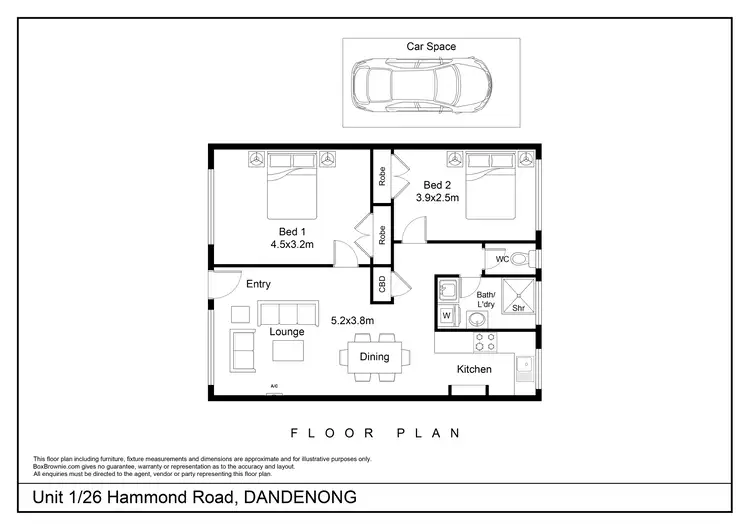 Floorplan of Homely unit listing, 1/26 Hammond Road, Dandenong VIC 3175