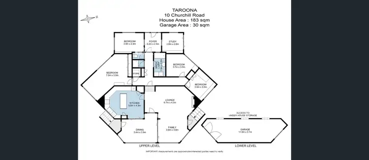 Floorplan of Homely house listing, 10 Churchill Road, Taroona TAS 7053